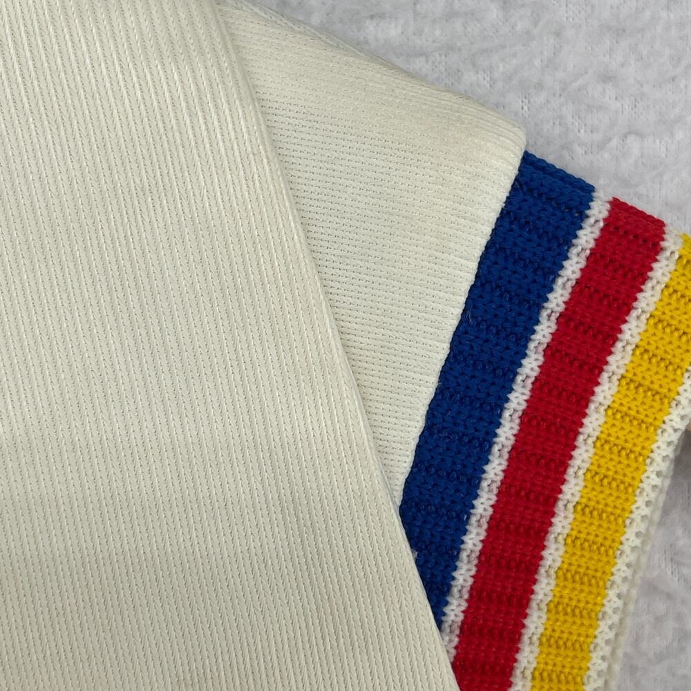 VINTAGE TENNIS DRESS S Style Fit and Flare Sleeveless Rib Striped Zip Up Ivory - Picture 6 of 10